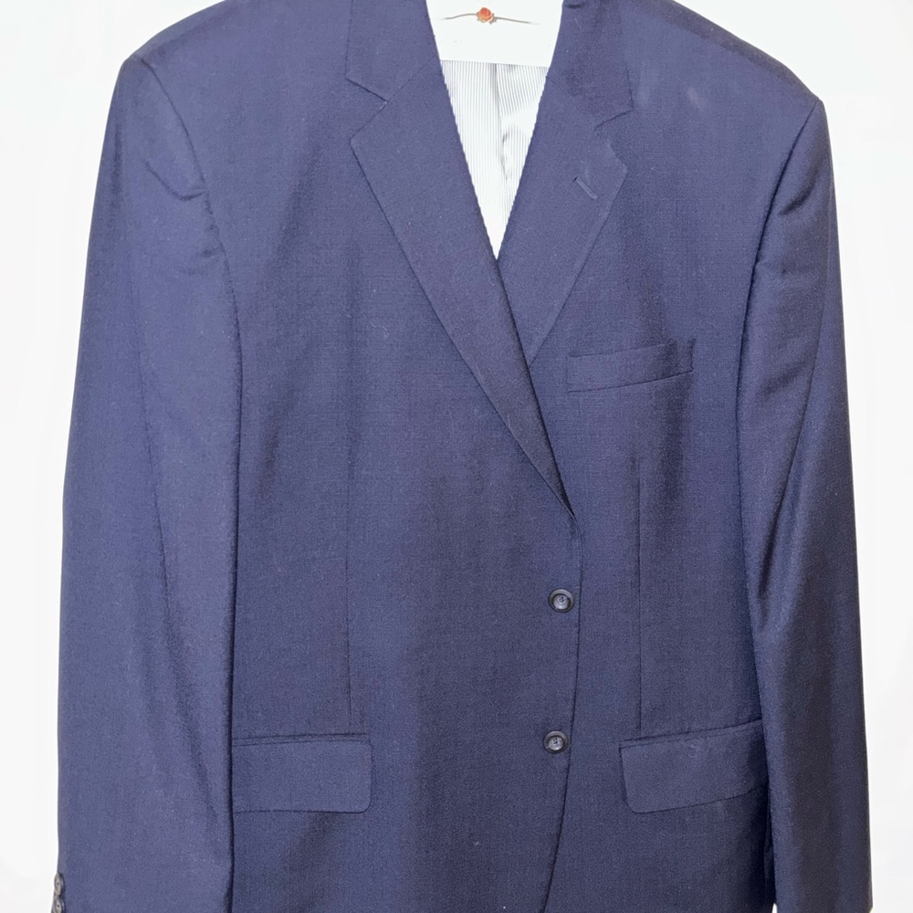 Stafford Blue Sport Coat with Structured Shoulders